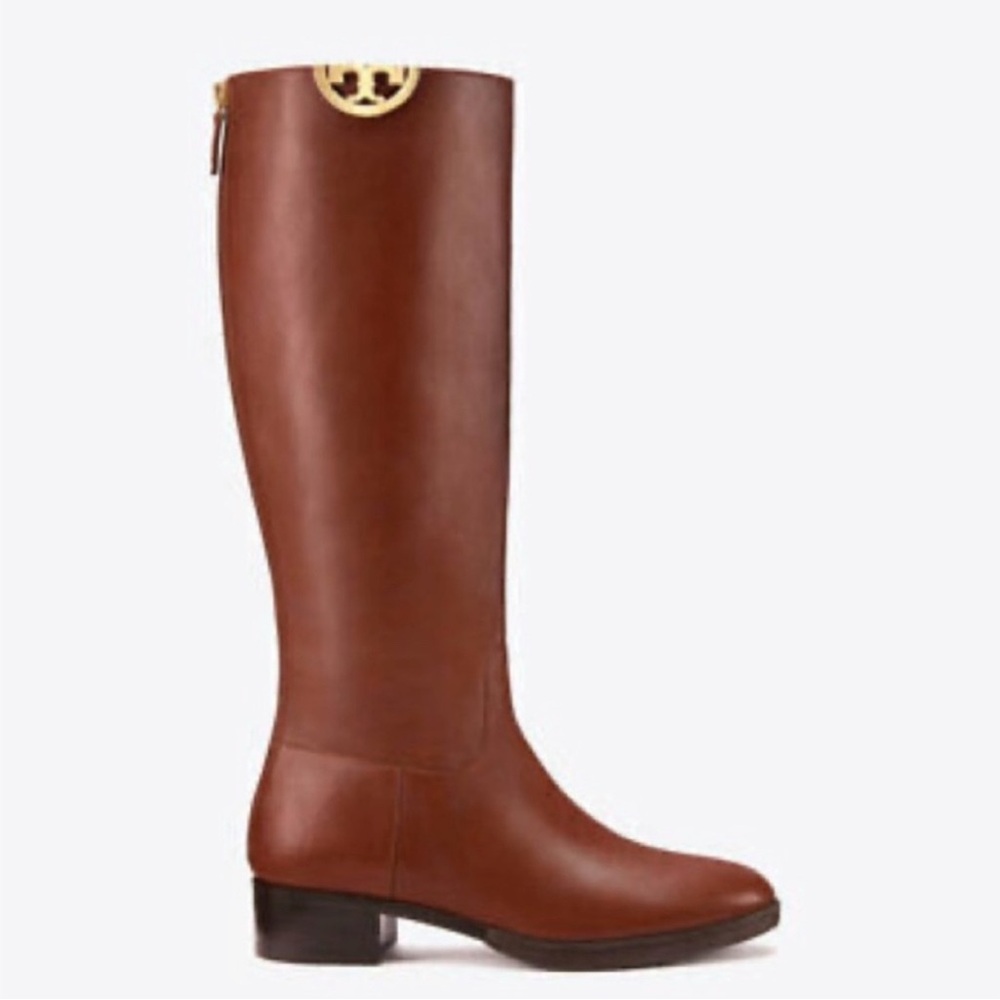 Tory Burch chestnut brown riding boots. Size 10